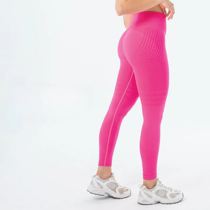 Legging Glowly rose – vue de profil, compression lipœdème et cellulite